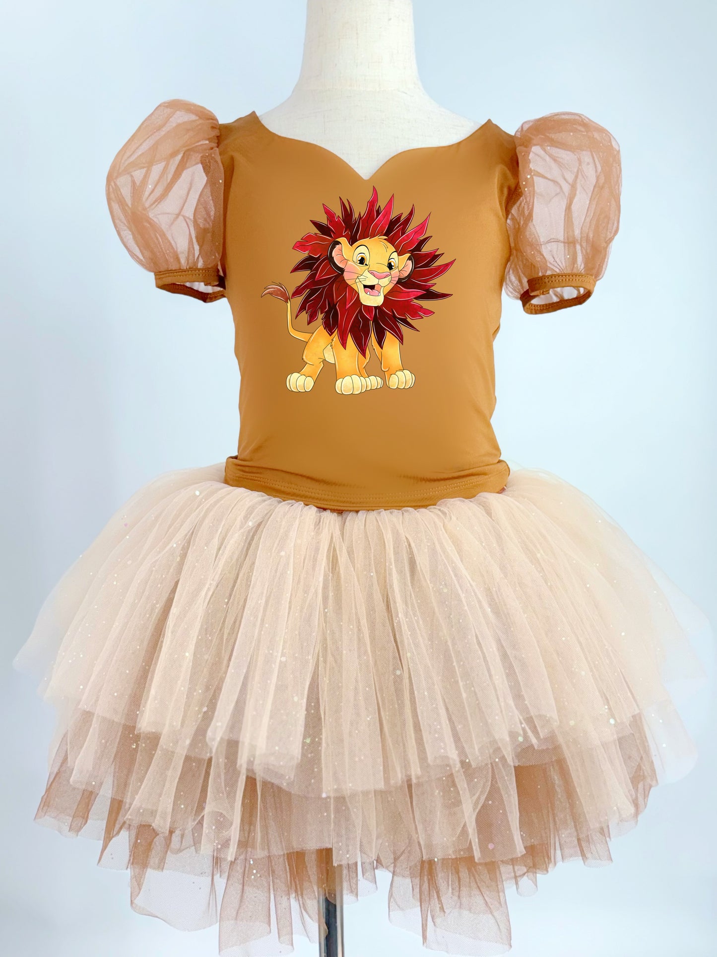 Simba on brown two piece tutu set