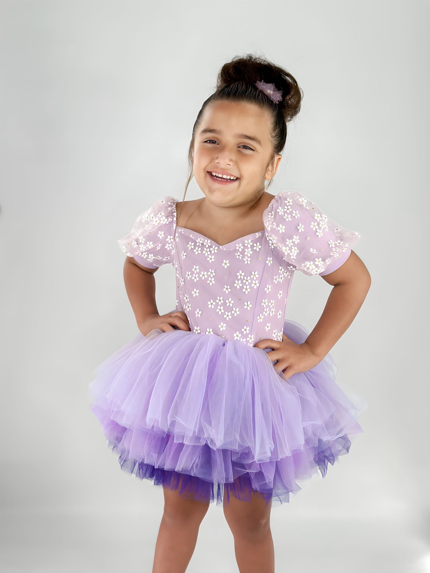 Spring floral lilac Ombré extra fluffy sweetheart tutu leotard