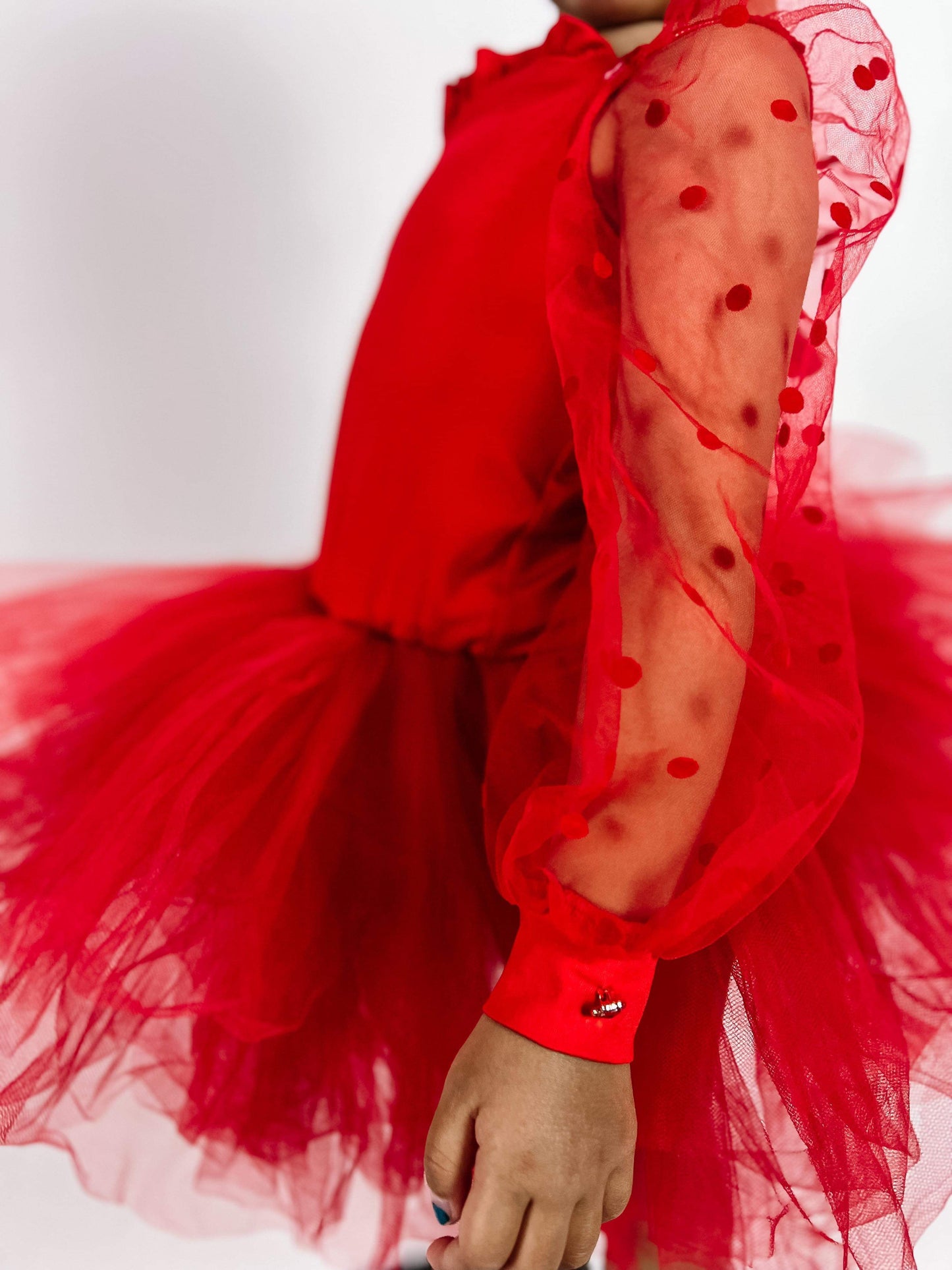 Red sheer sleeves