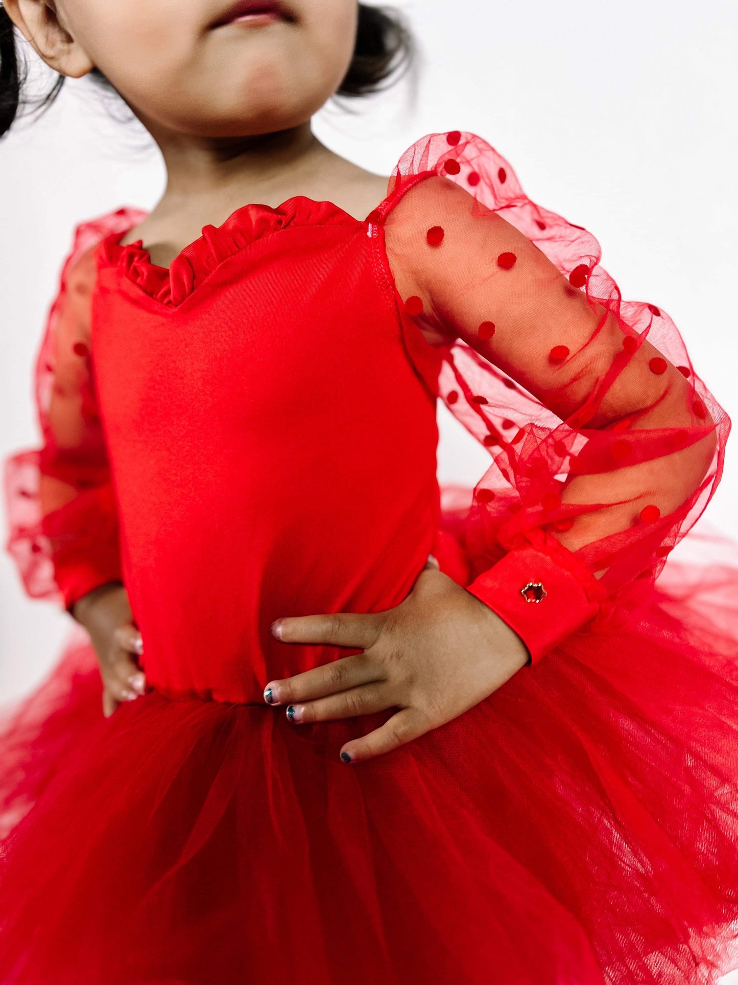 Red sheer sleeves