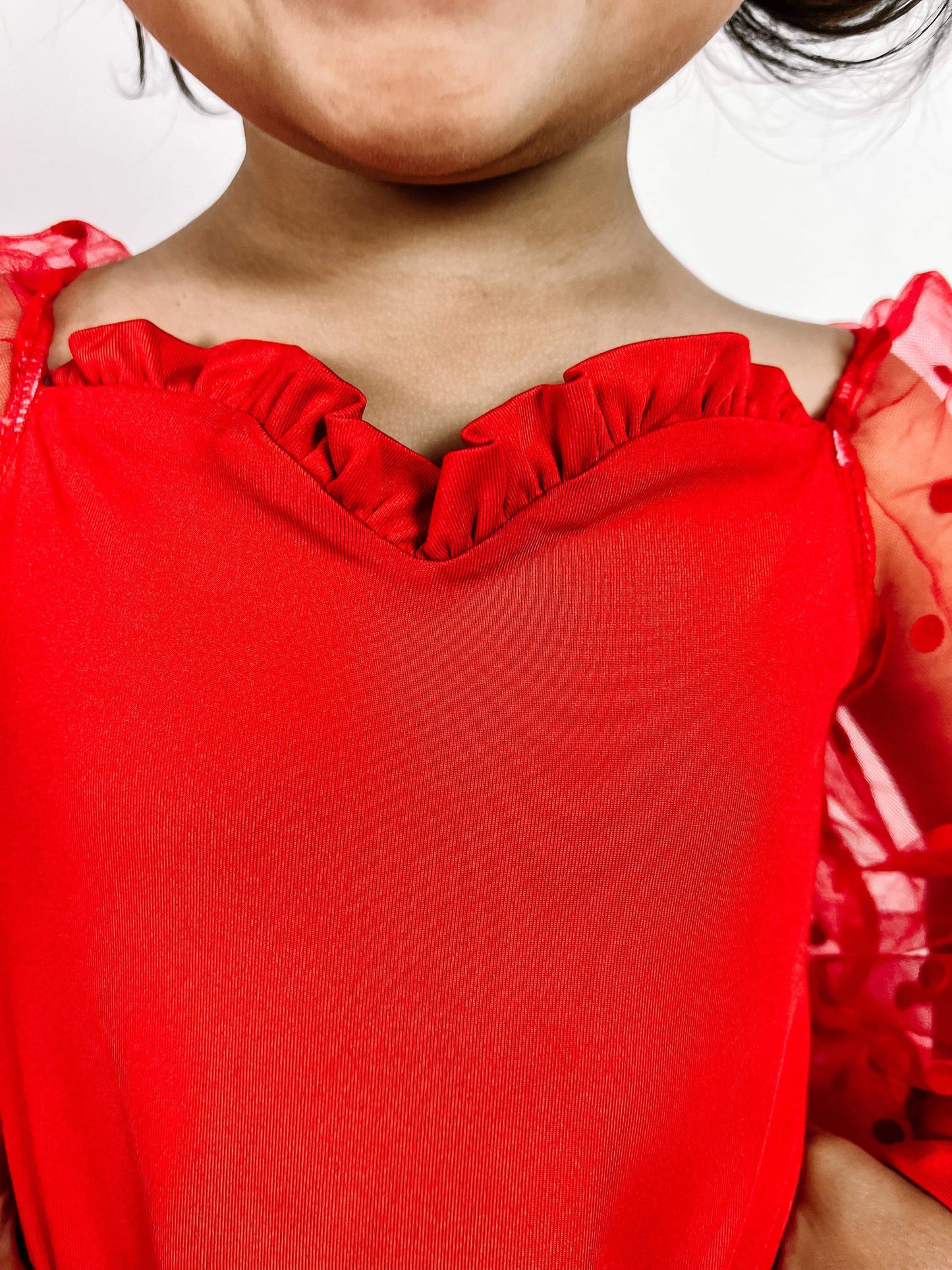 Red sheer sleeves