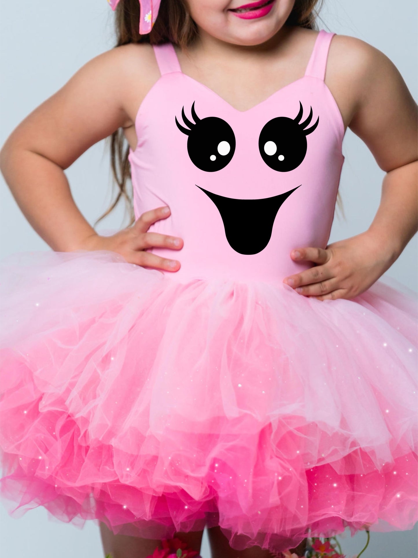 Pink Ghostie pumpkin one piece tutu set