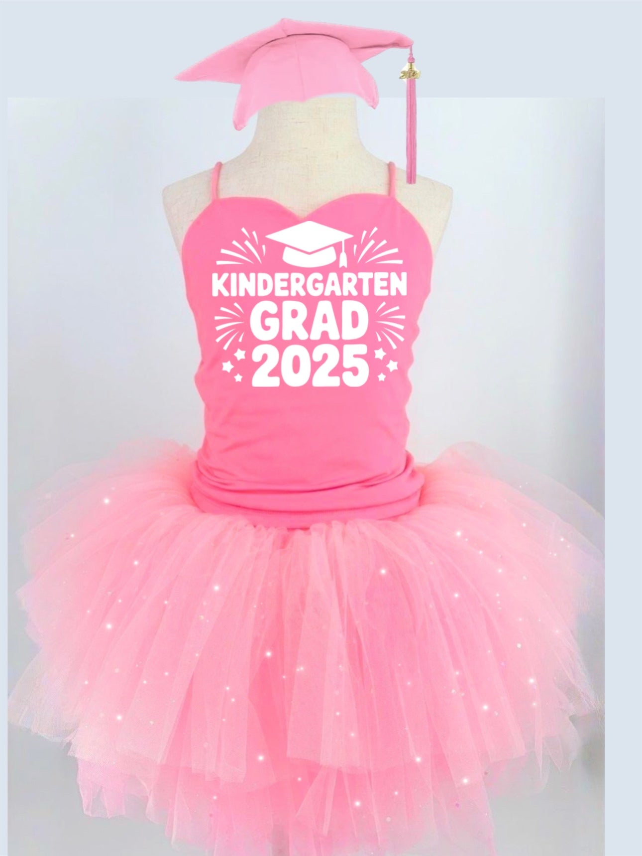 (Any grade grad) two piece bamboo glitter soft tulle teal or pink