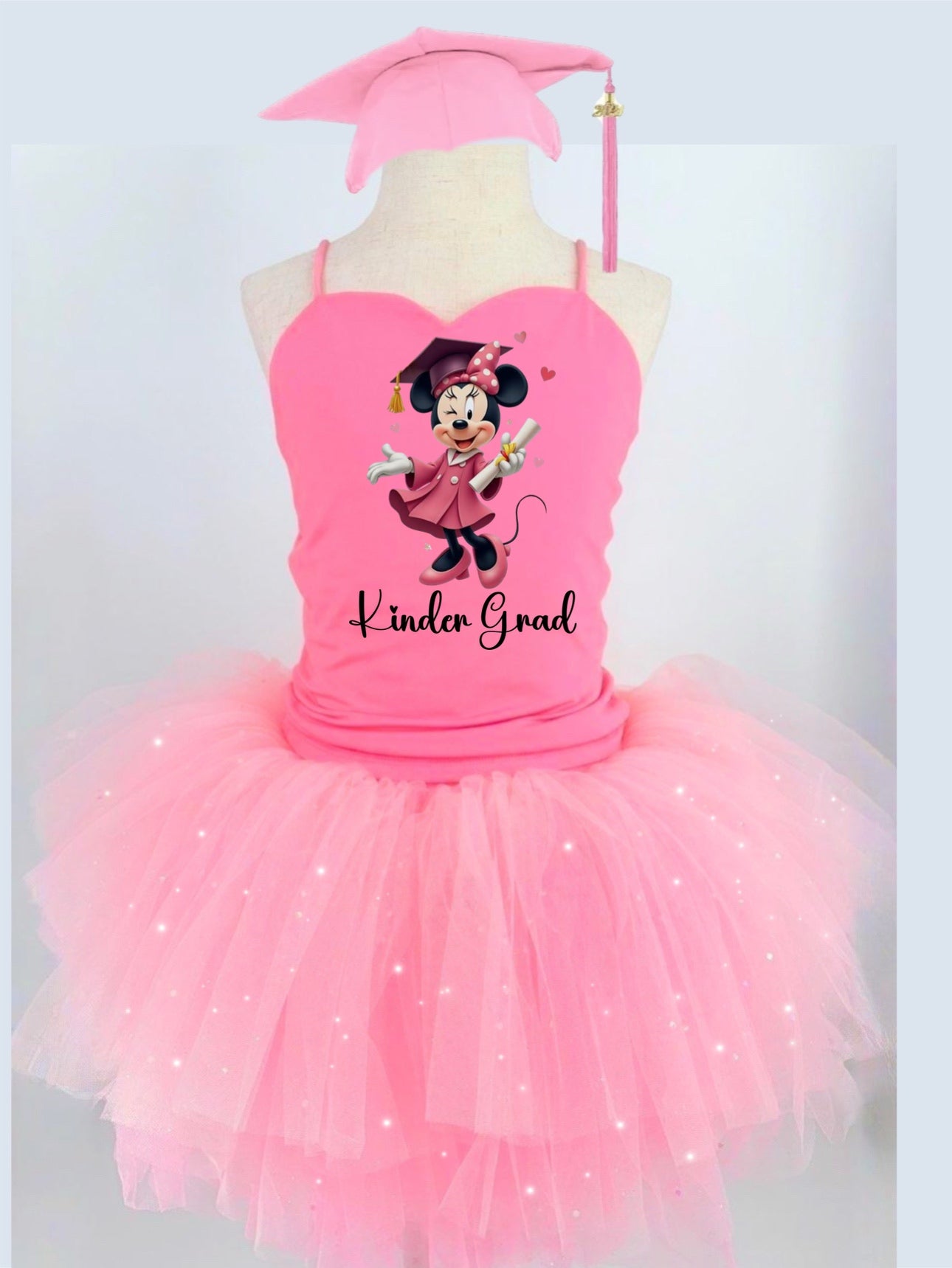 Minnie grad( any grade) two piece bamboo glitter soft tulle teal or pink