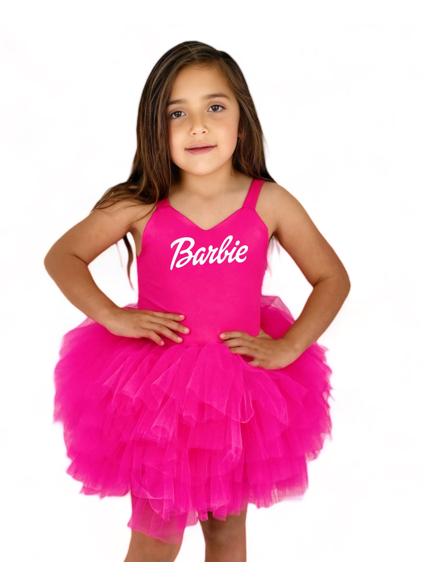 PINK Barbie Girl sweetheart neckline tutu leo soft tulle