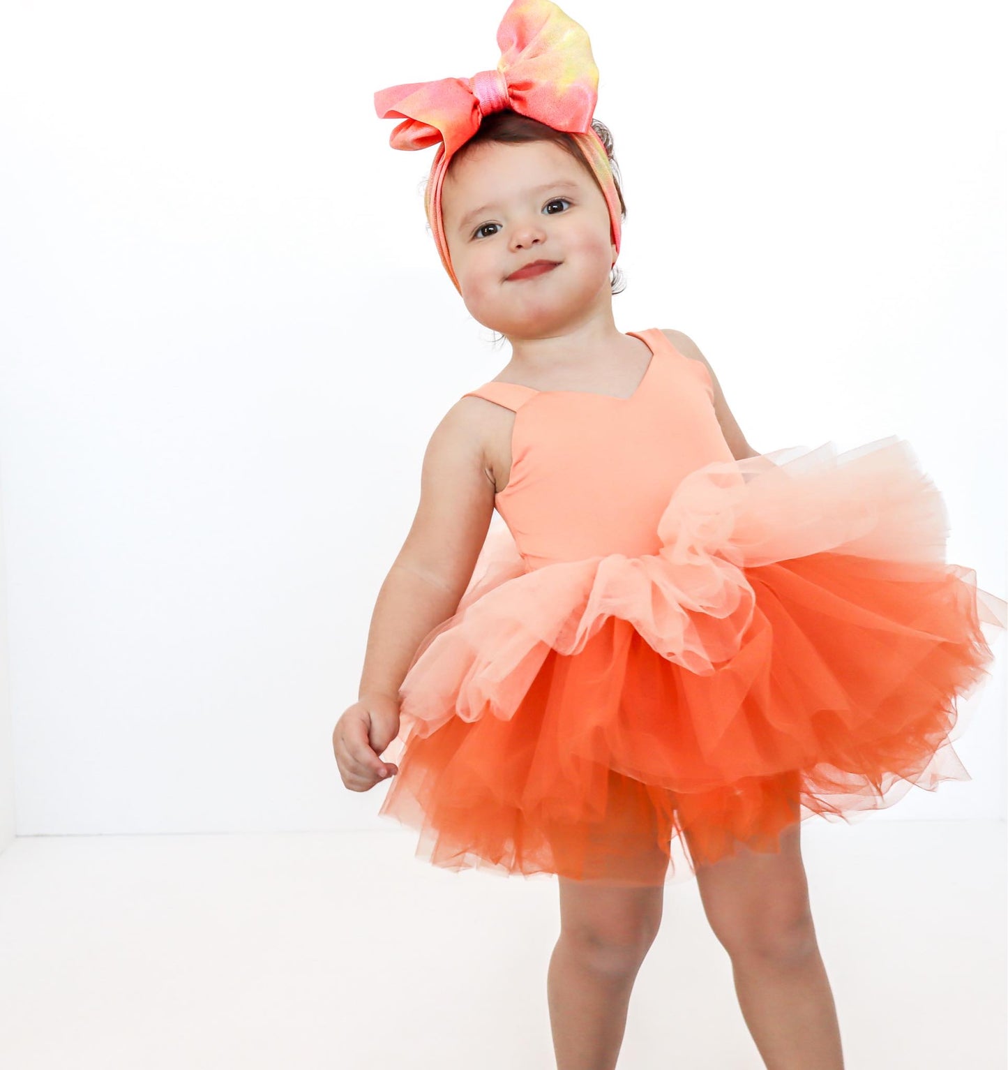 orange pastel ombré soft tulle tutu leotard