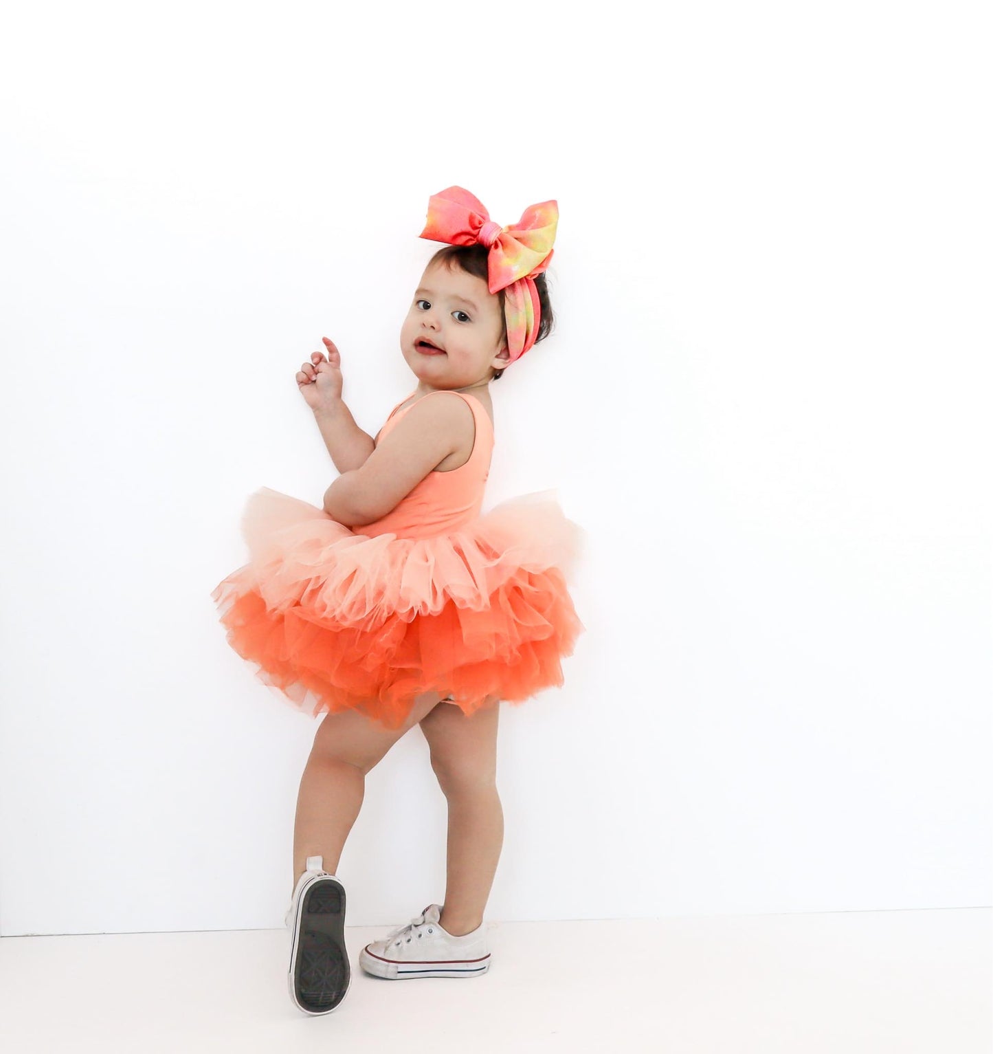 orange pastel ombré soft tulle tutu leotard