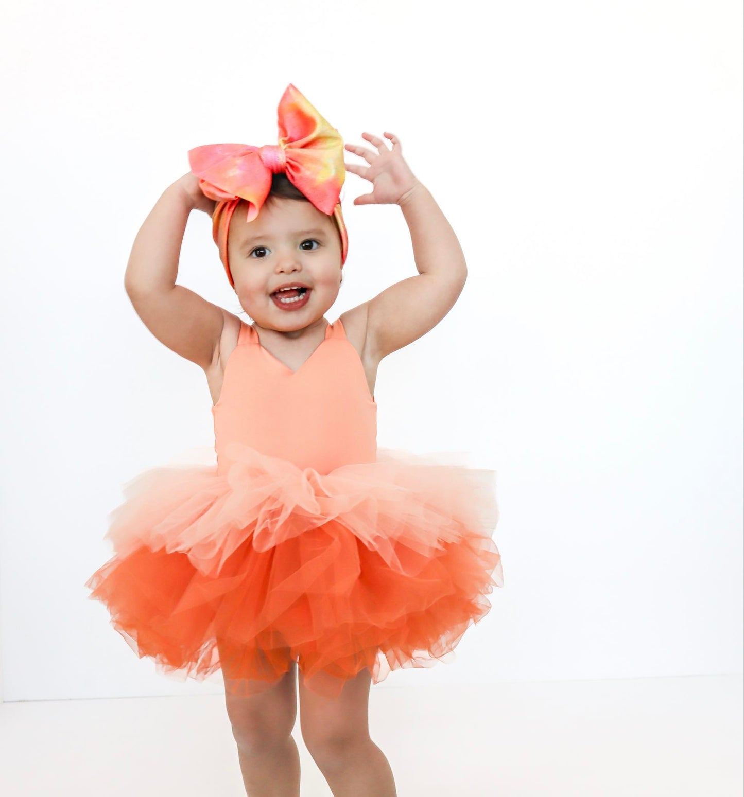 orange pastel ombré soft tulle tutu leotard