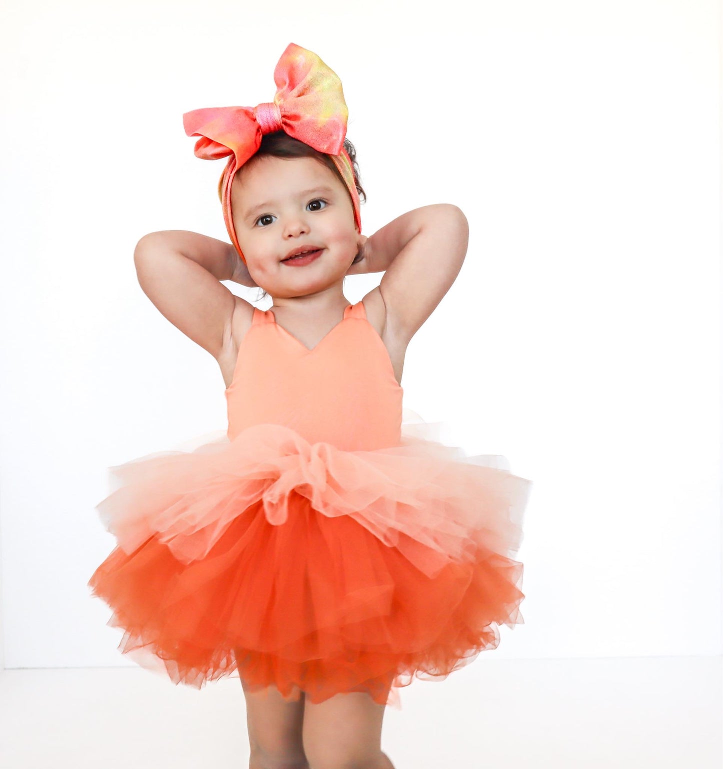 orange pastel ombré soft tulle tutu leotard