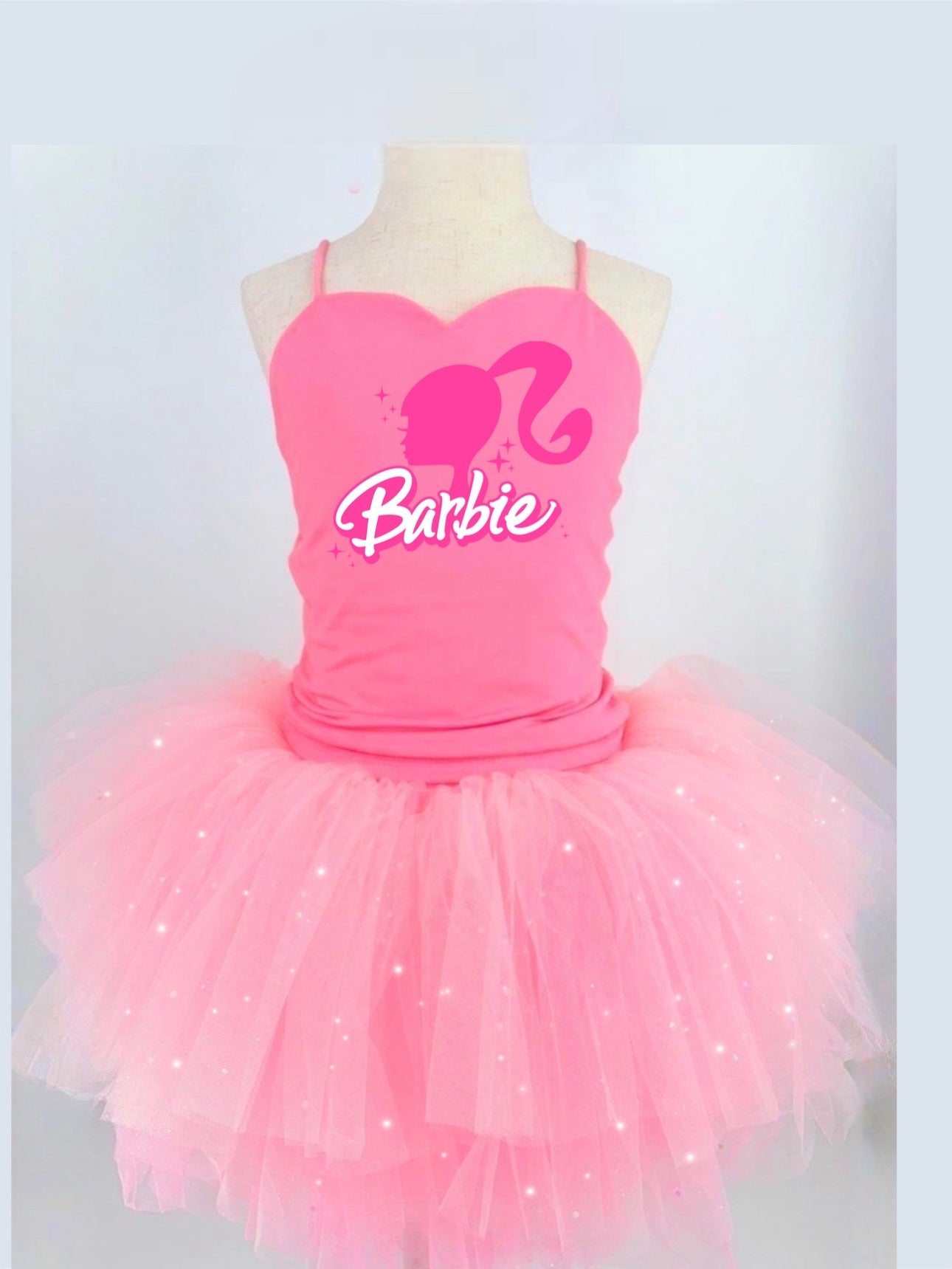 Barbie head sparkle 2 piece soft tulle tutu set