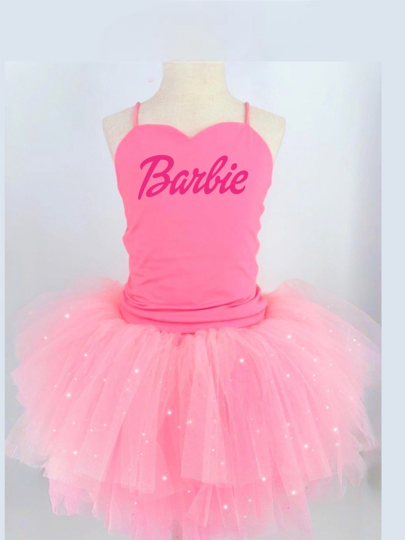 B Girl with soft tulle in pink 2 piece