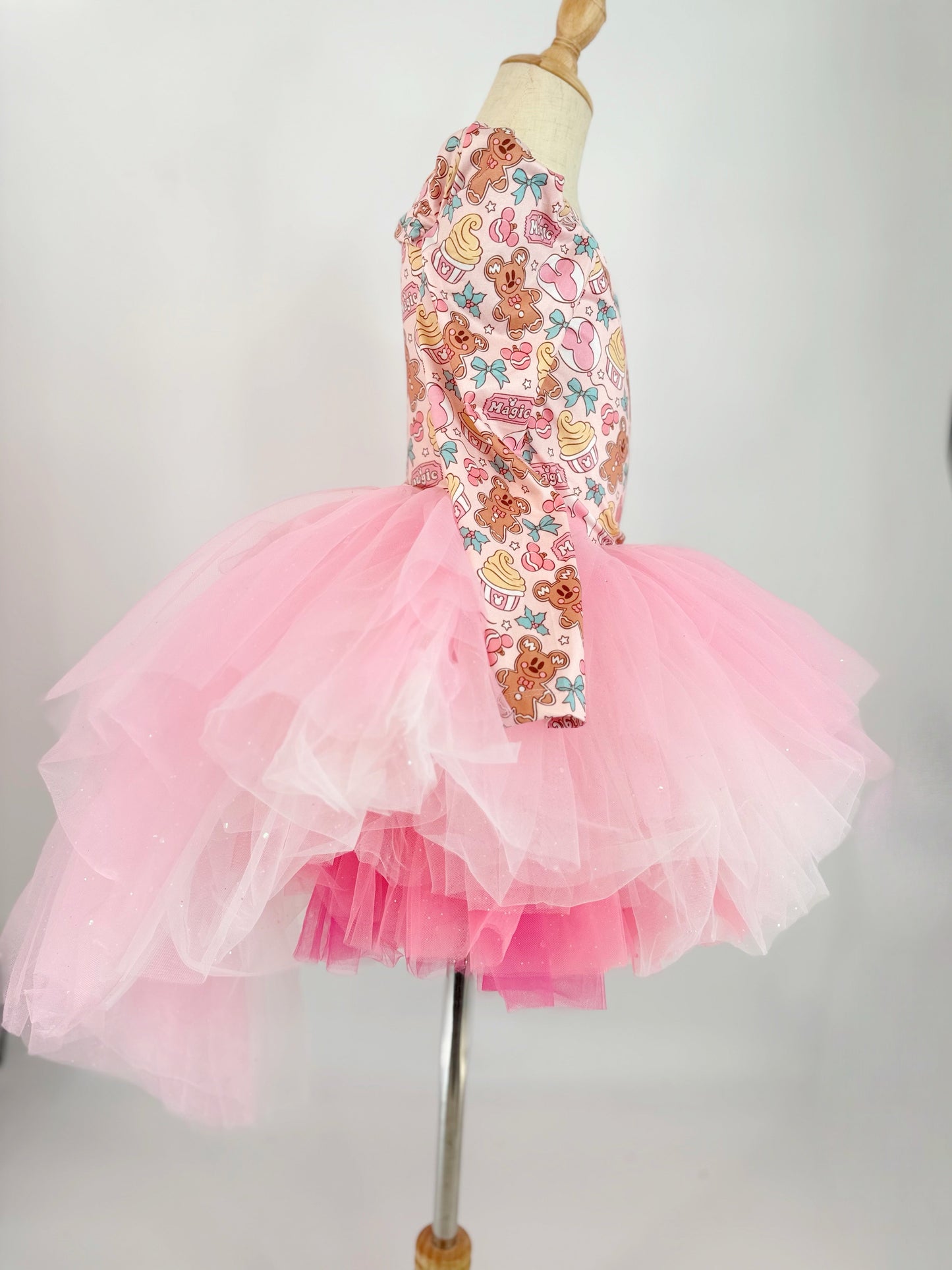 pink Disney christmas HIGH LOW TUTU