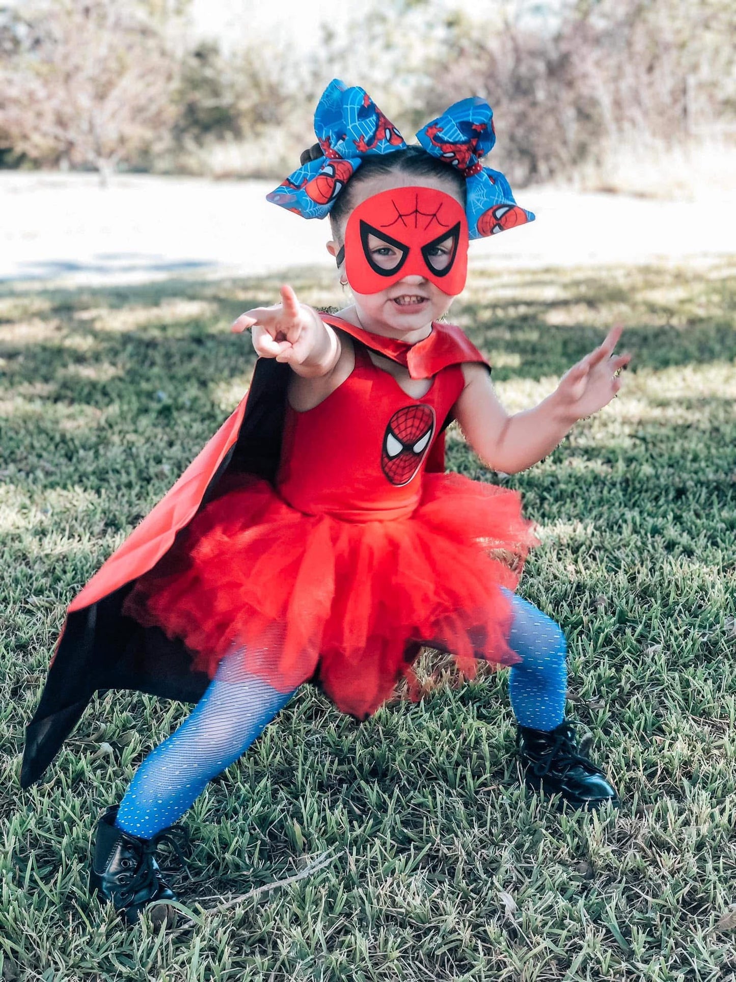 Spiderman 4 piece red tutu set with cape and mask