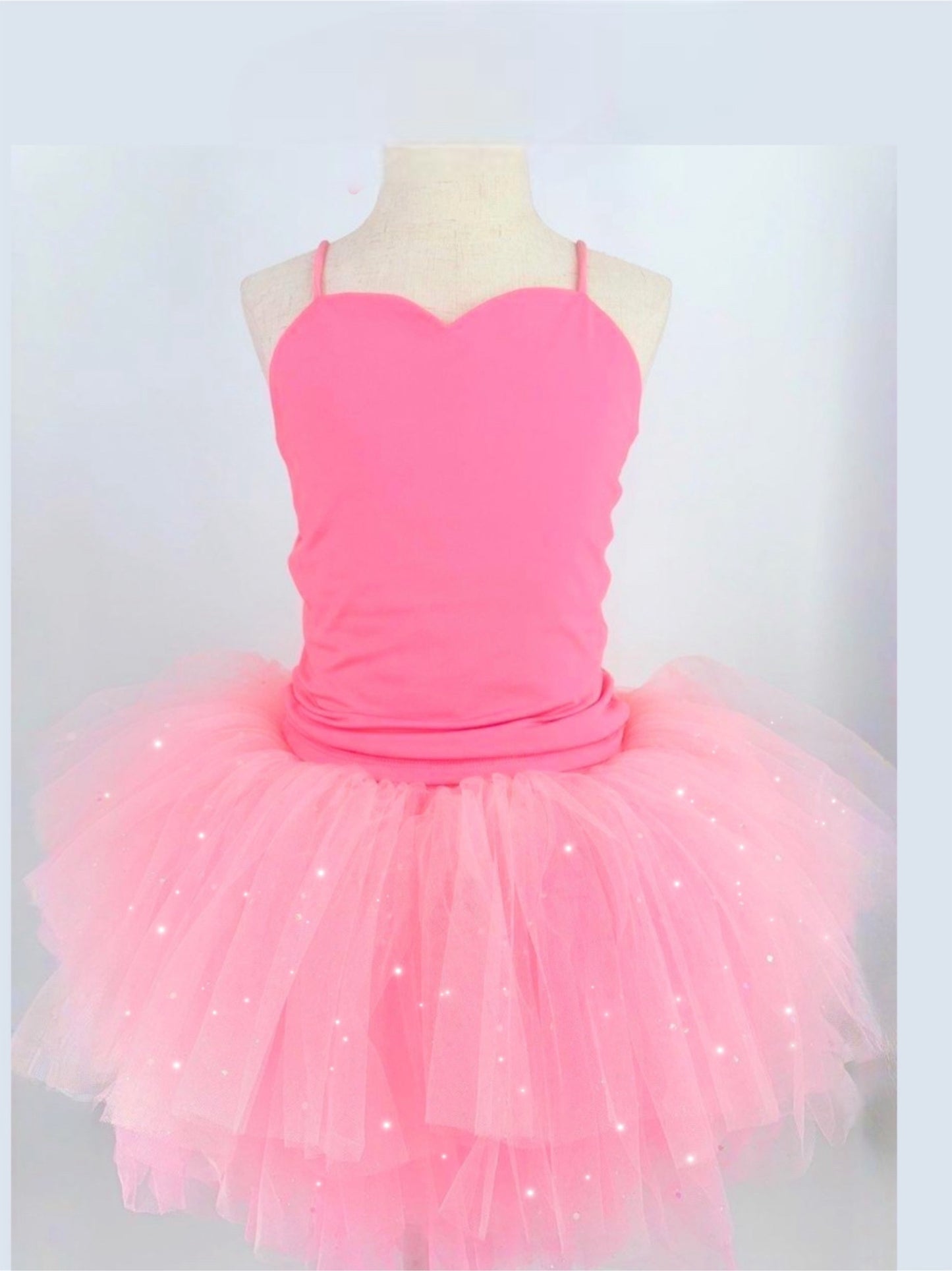Pink Bamboo two piece set glitter rhinestone printed mesh with shorts underneath