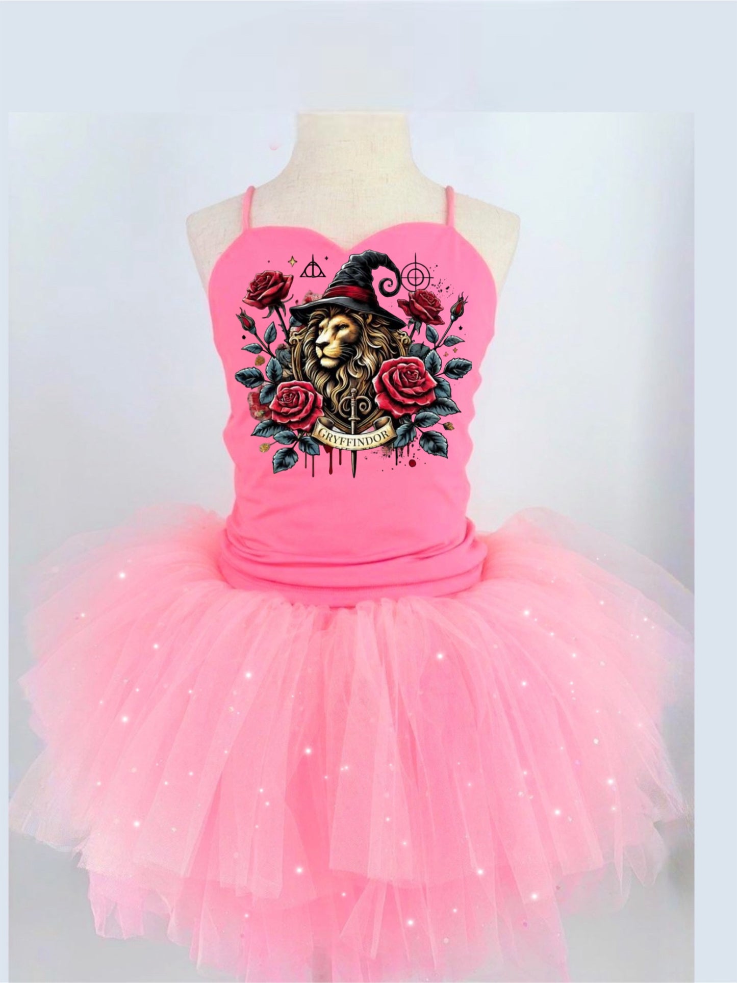Harry potter Gryffindor two piece bamboo glitter soft tulle teal or pink