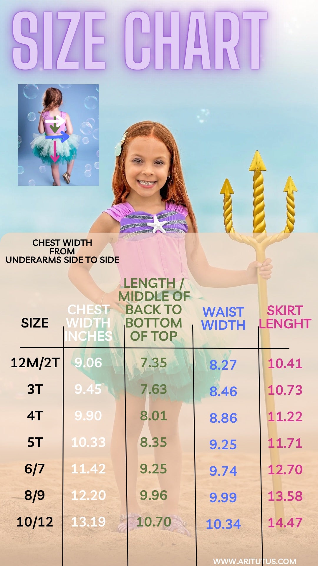 Ariel mermaid Bamboo tutu set