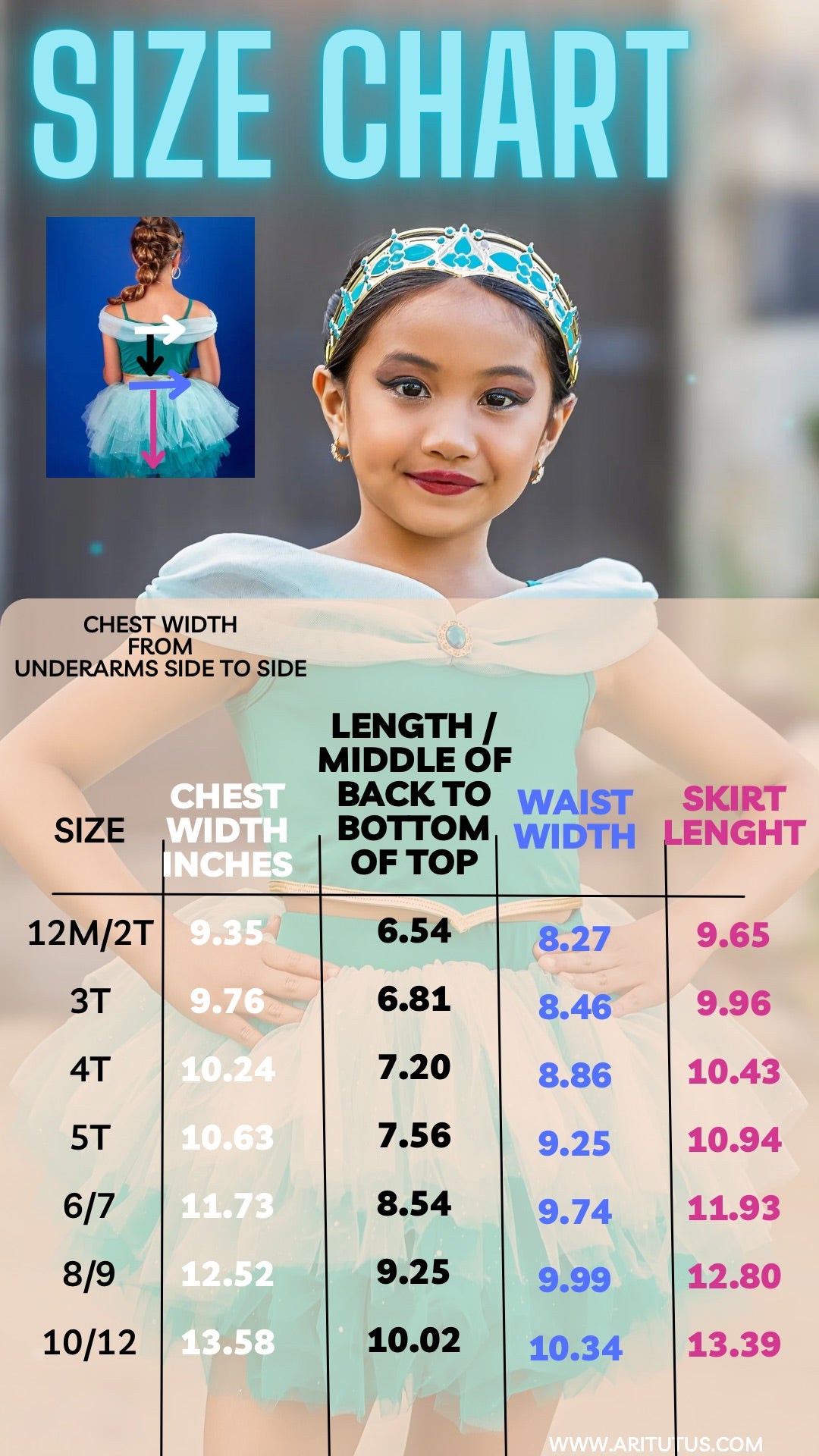 Princess Jasmine Bamboo tutu set