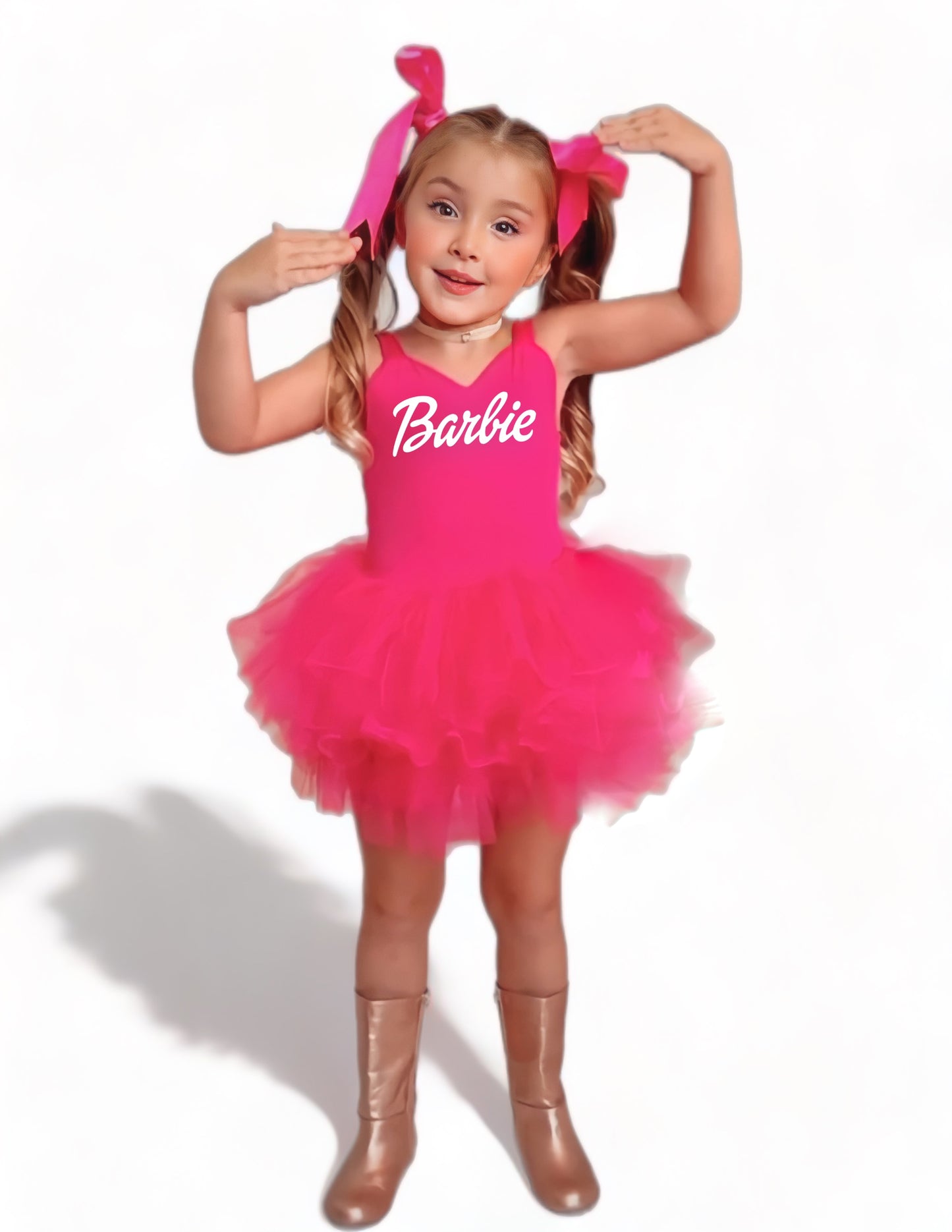 PINK Barbie Girl sweetheart neckline tutu leo soft tulle