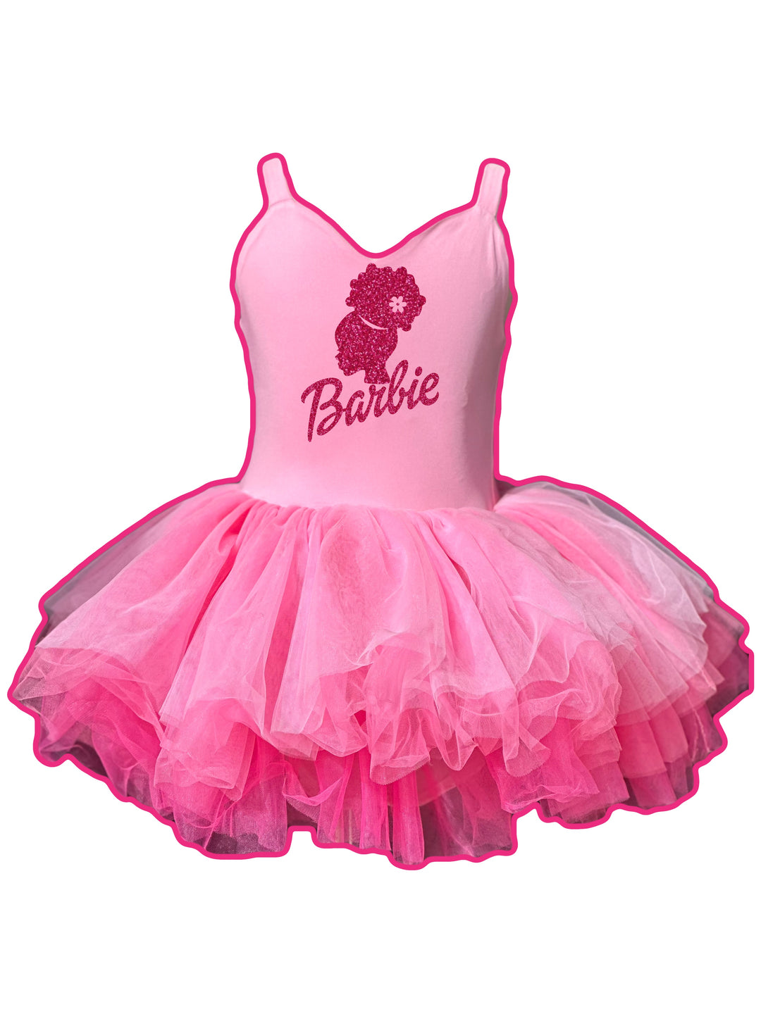 B Girl with head Glitter soft tulle