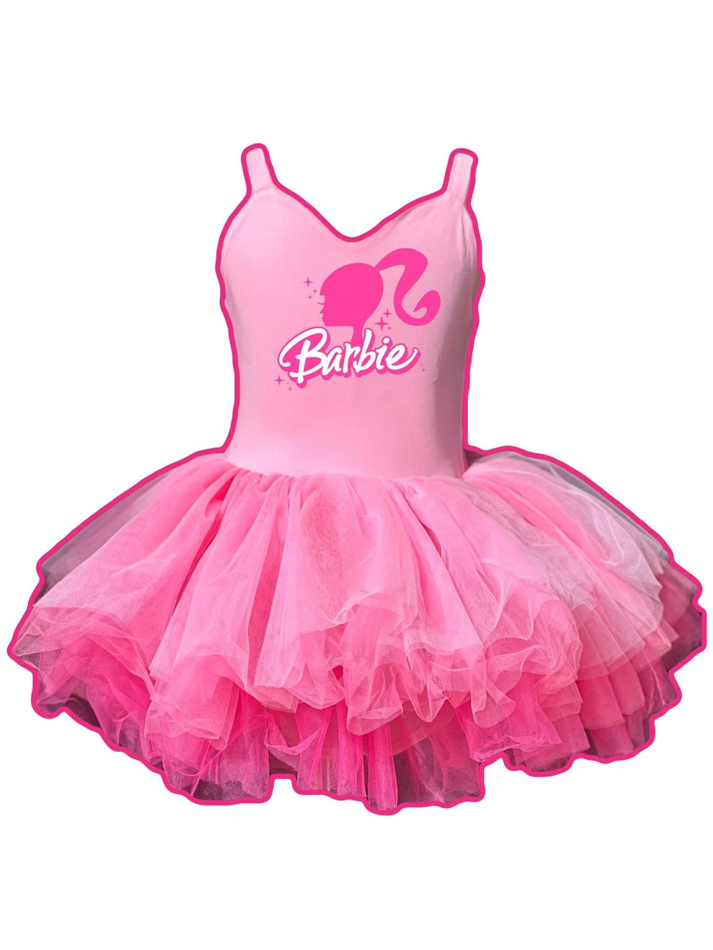 B Girl with head soft rhinestone/glitter tulle