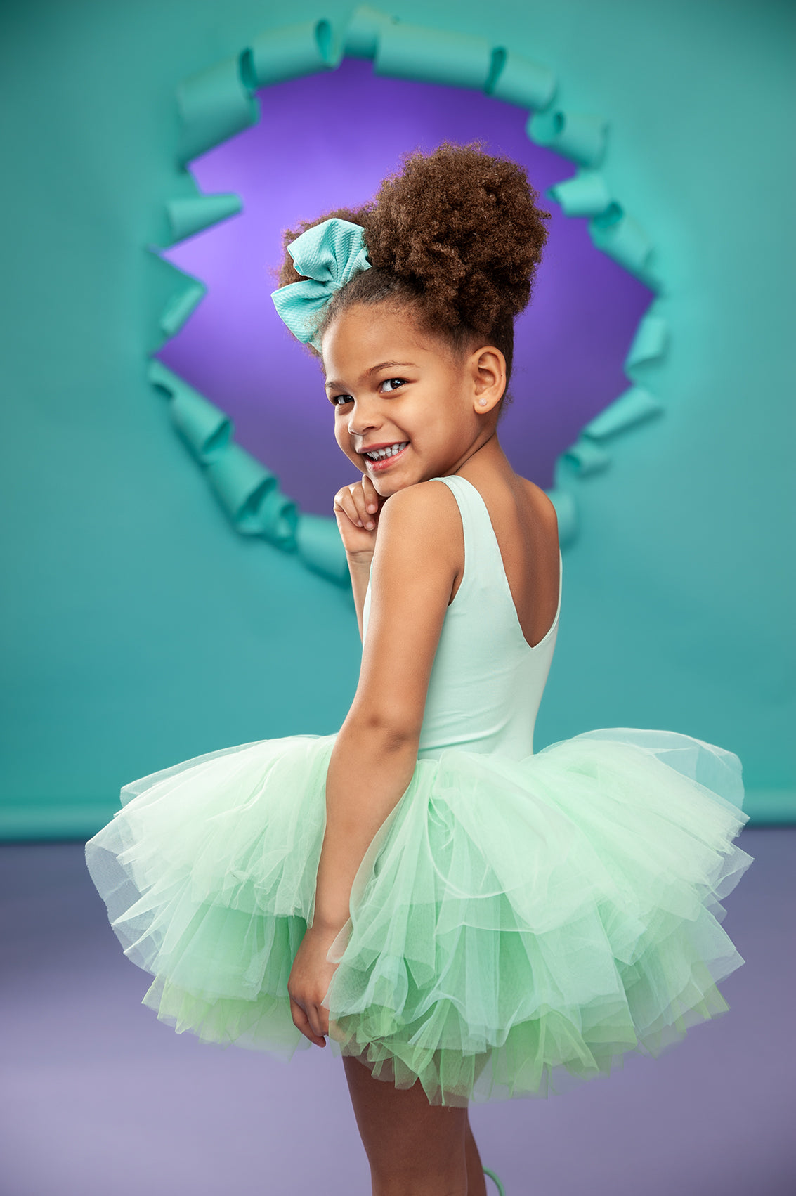 Spring mint pastel ombré soft tulle tutu leotard