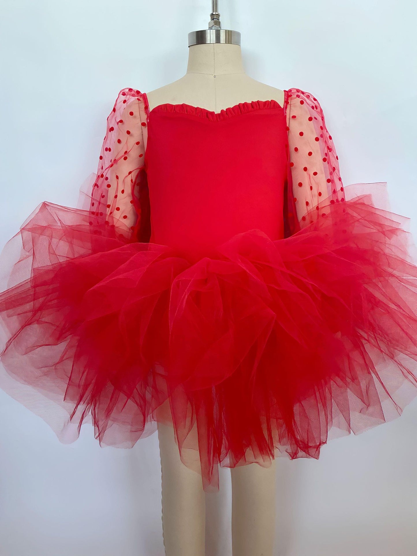 Red sheer sleeves