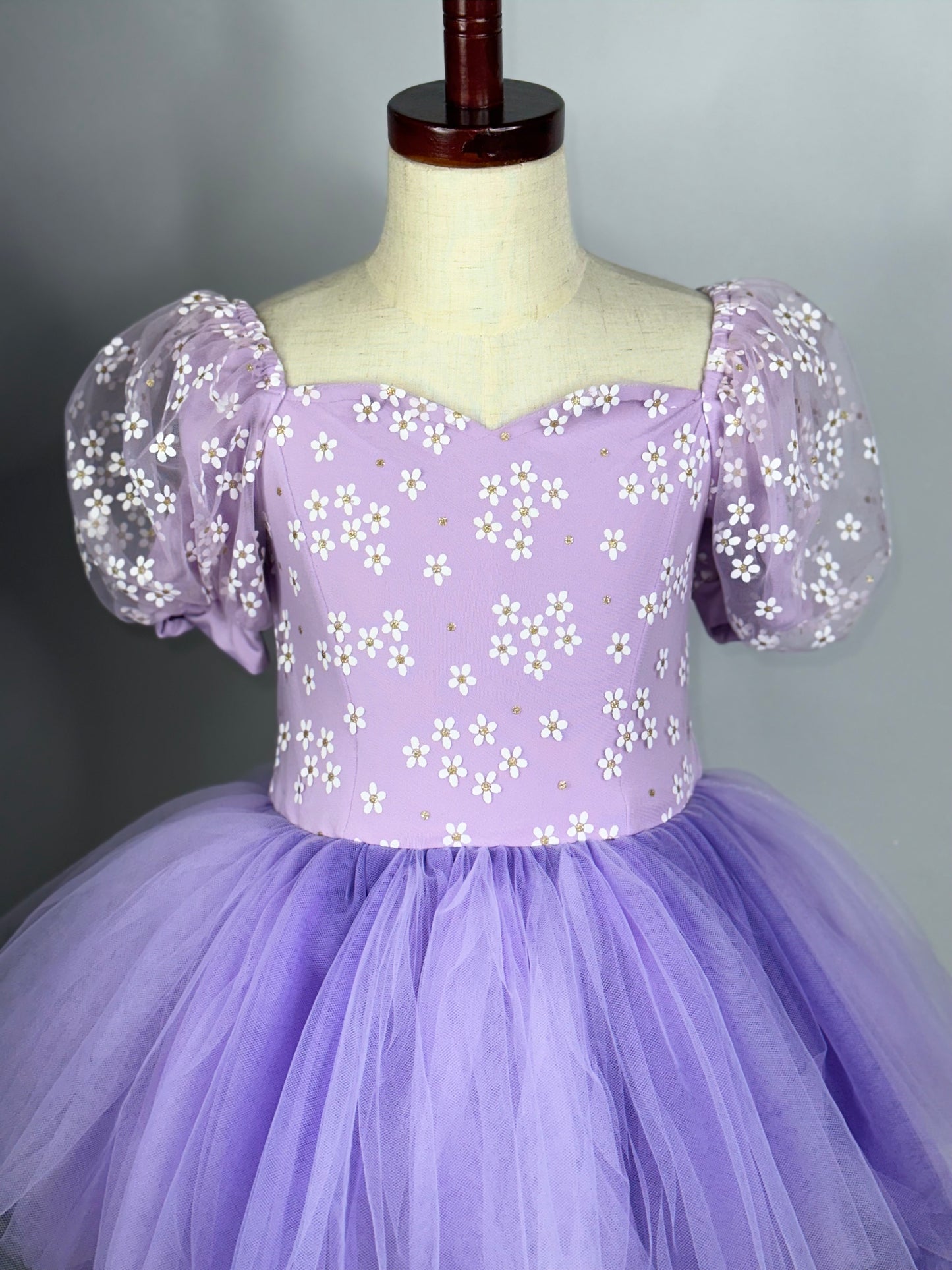 Spring floral lilac Ombré extra fluffy sweetheart tutu leotard