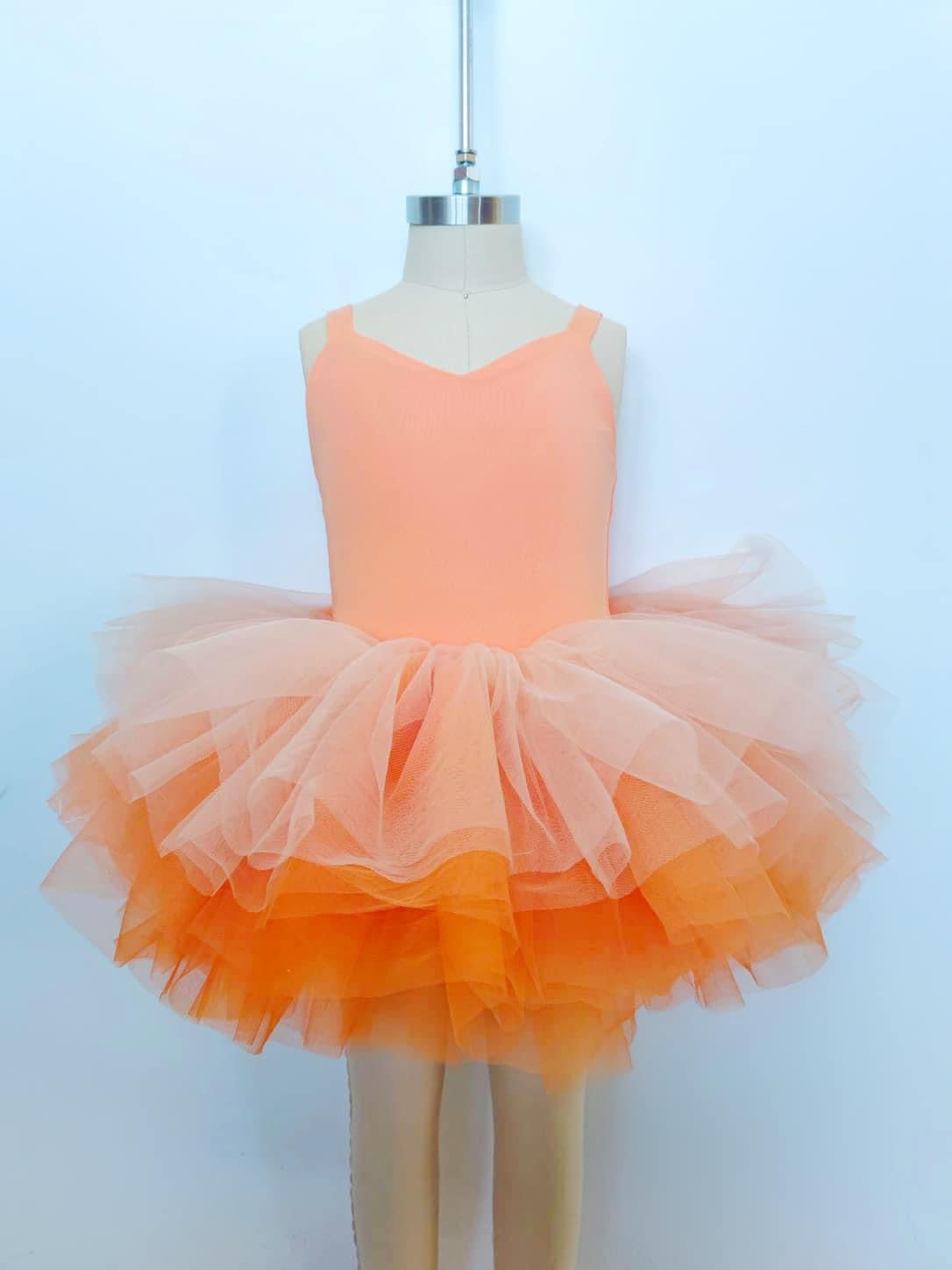 orange pastel ombré soft tulle tutu leotard