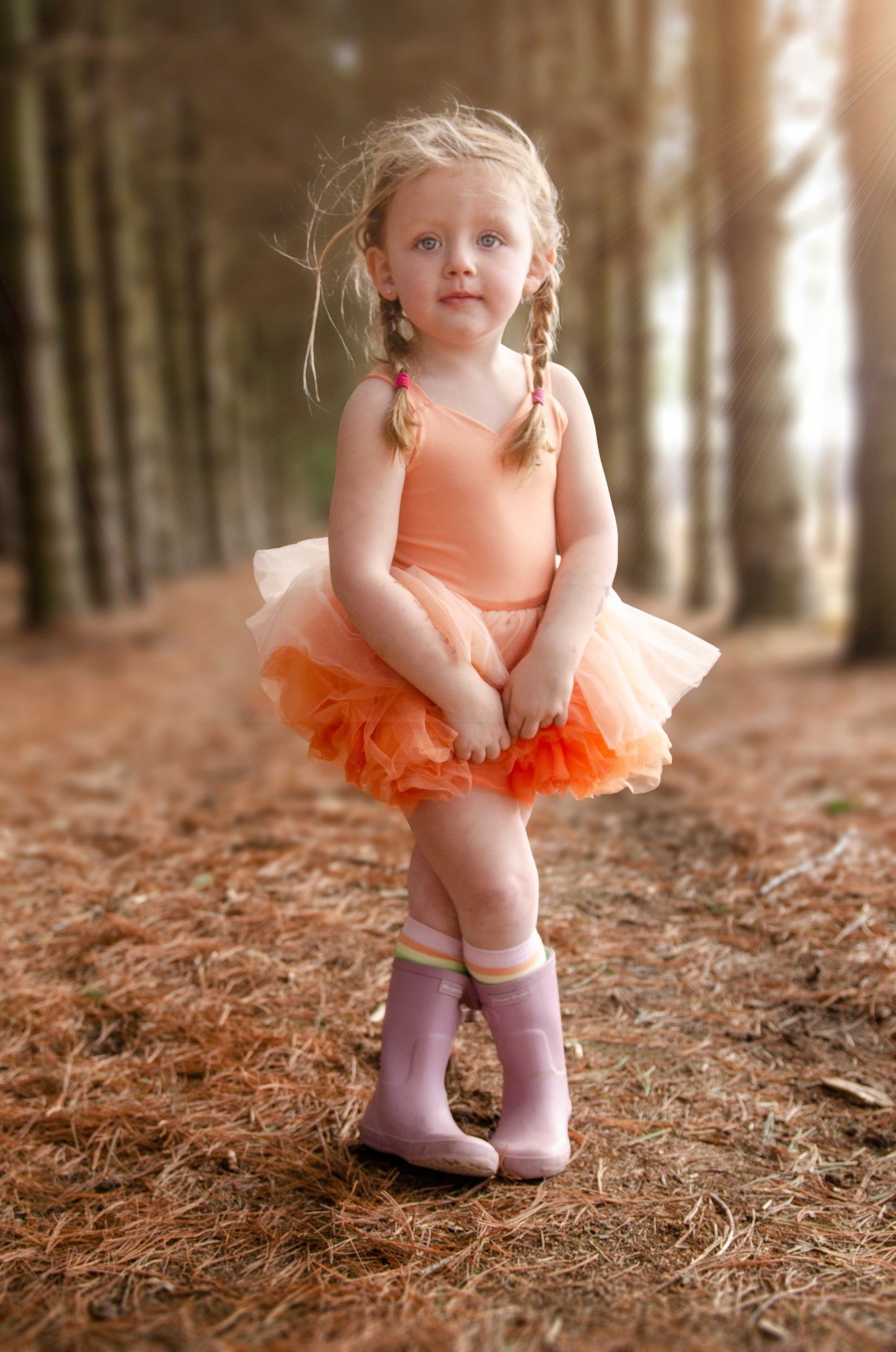 orange pastel ombré soft tulle tutu leotard