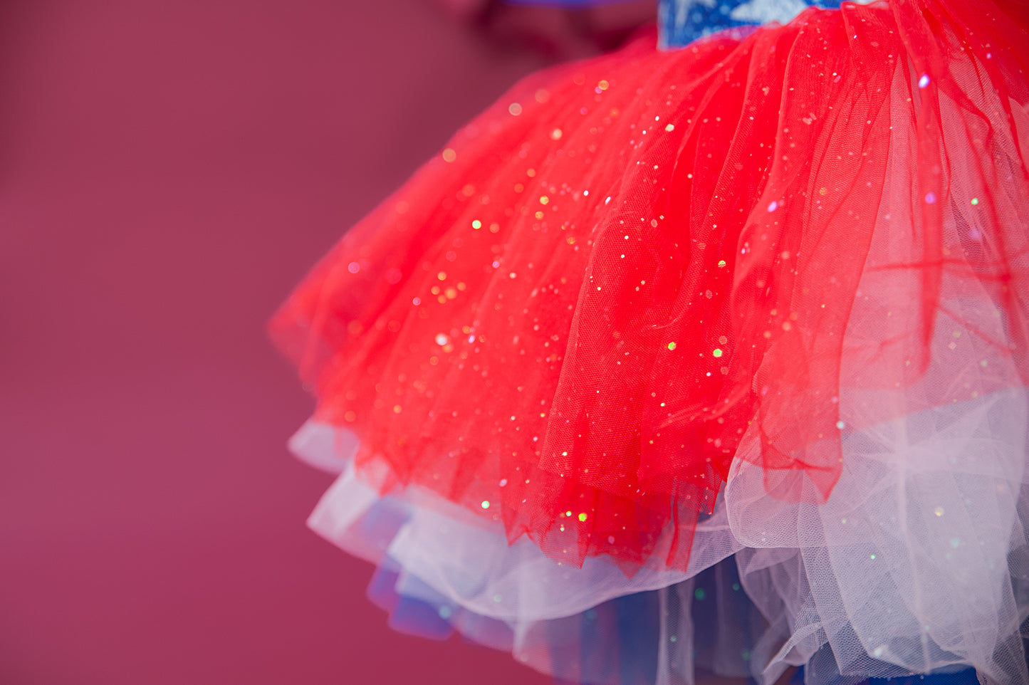 AMERICA FLAG SWEETHEART SOFT TULLE TUTU LEOTARD