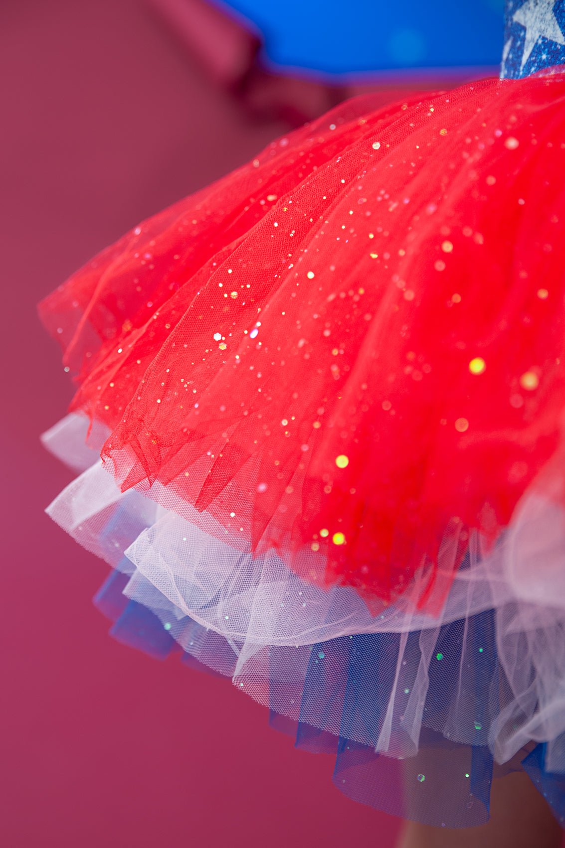 AMERICA FLAG SWEETHEART SOFT TULLE TUTU LEOTARD