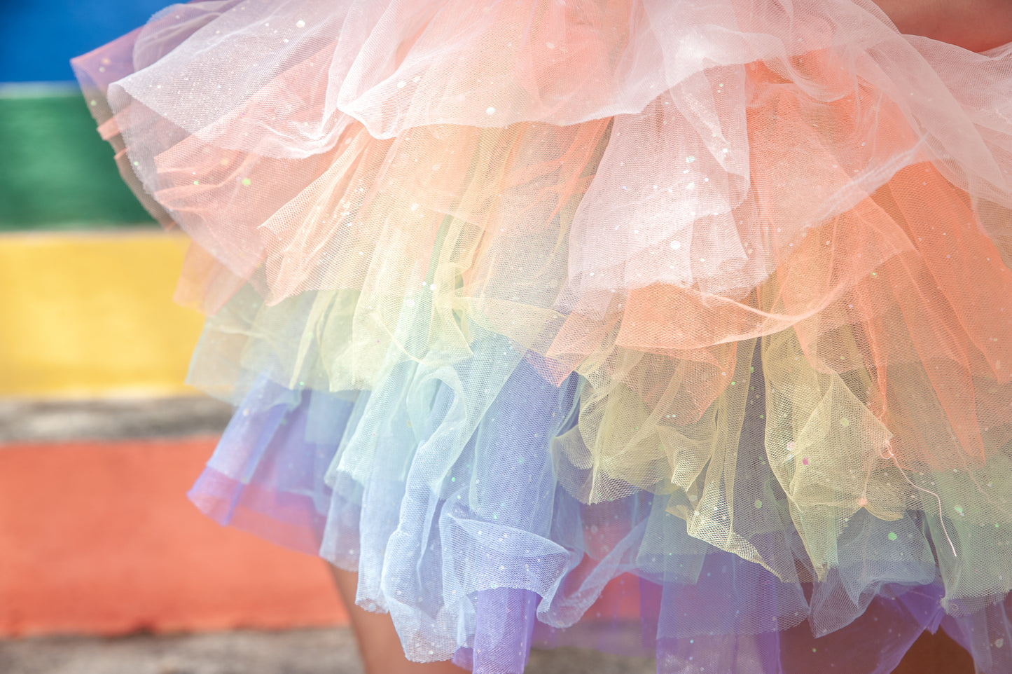 PASTEL RAINBOW SWEETHEART lSOFT TULLE TUTU LEOTARD