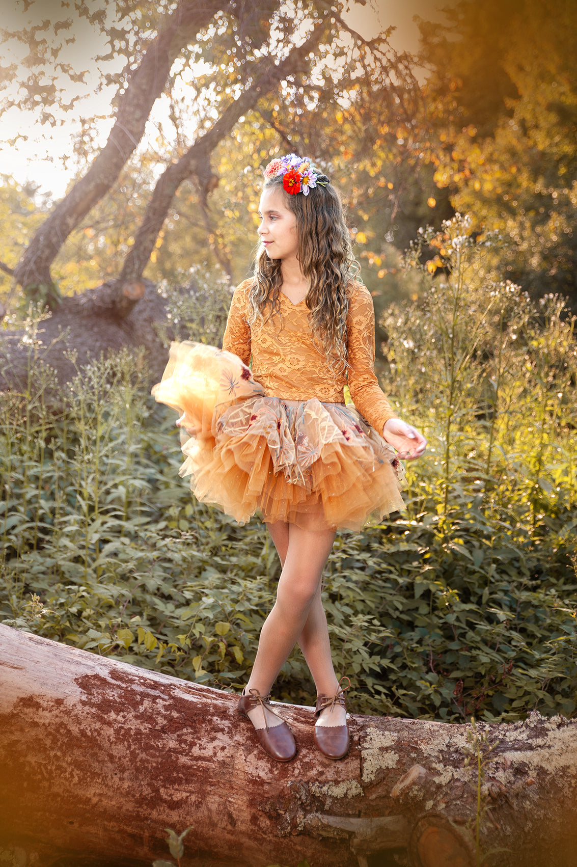 Fall floral two piece tutu set