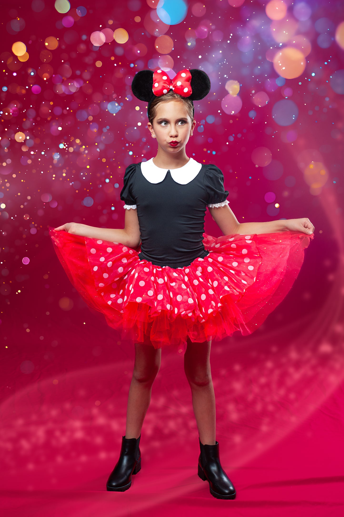 Red Minnie two piece tutu set full coverage