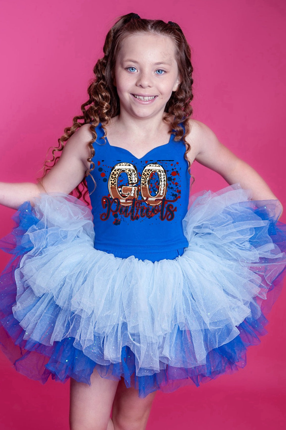 Patriots two piece tutu set full coverage (select your design and tutu)