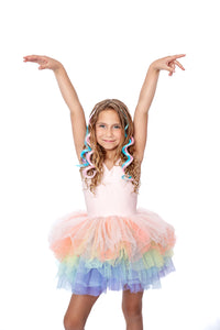 PASTEL RAINBOW SWEETHEART lSOFT TULLE TUTU LEOTARD