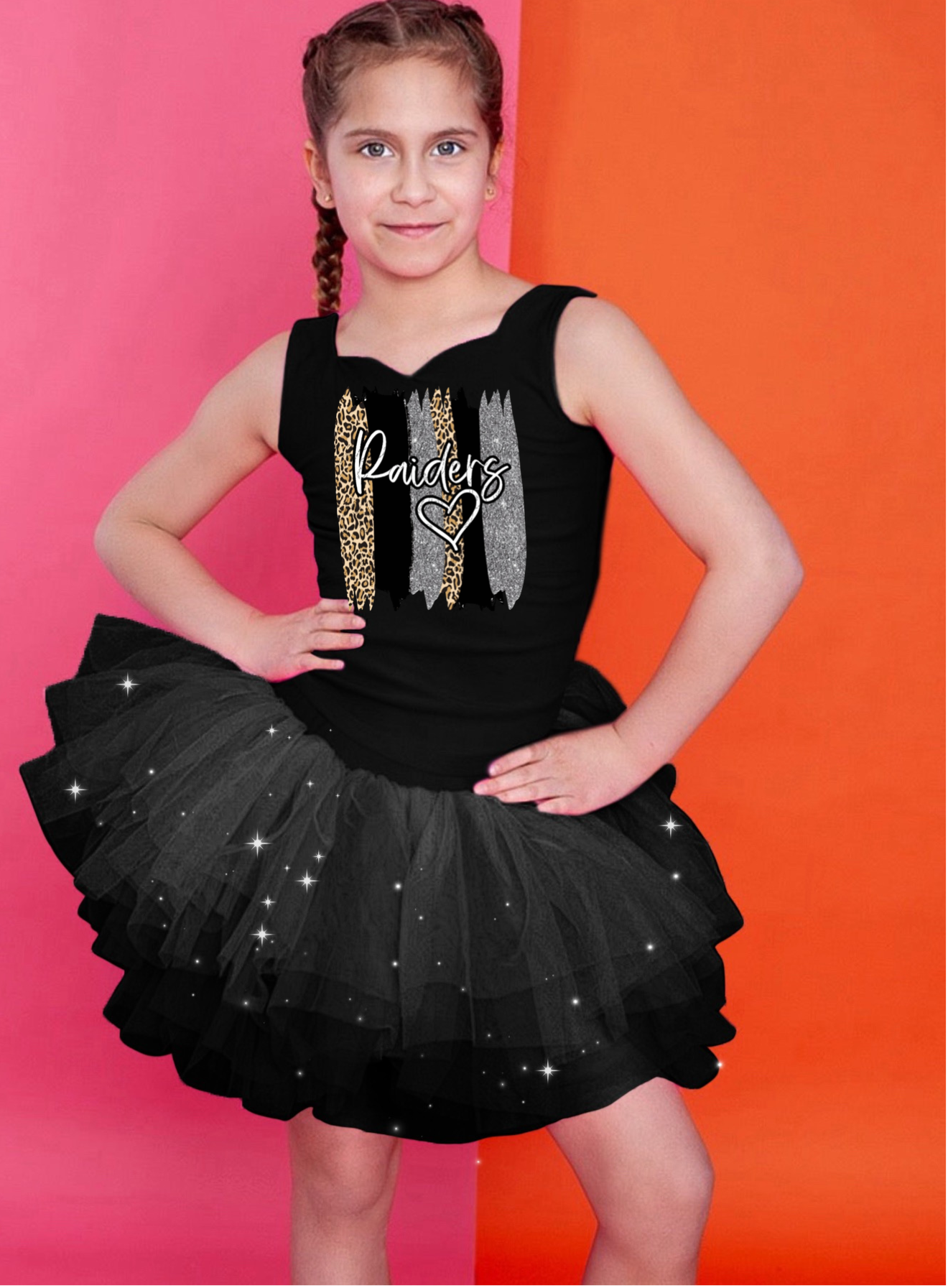 Raiders two piece tutu set full coverage (select your design and tutu)