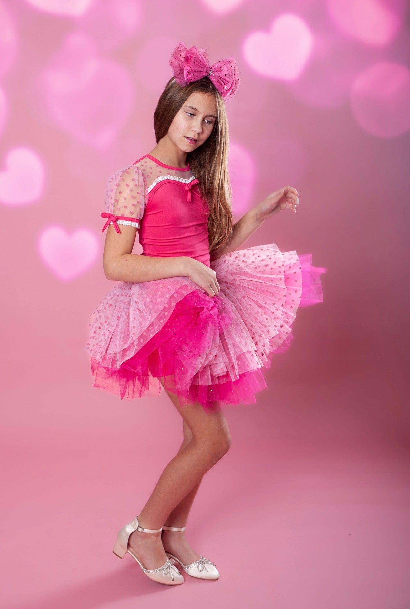 Heart open back tutu set