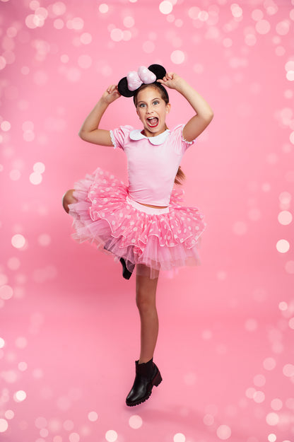 Pink Minnie two piece tutu set full coverage
