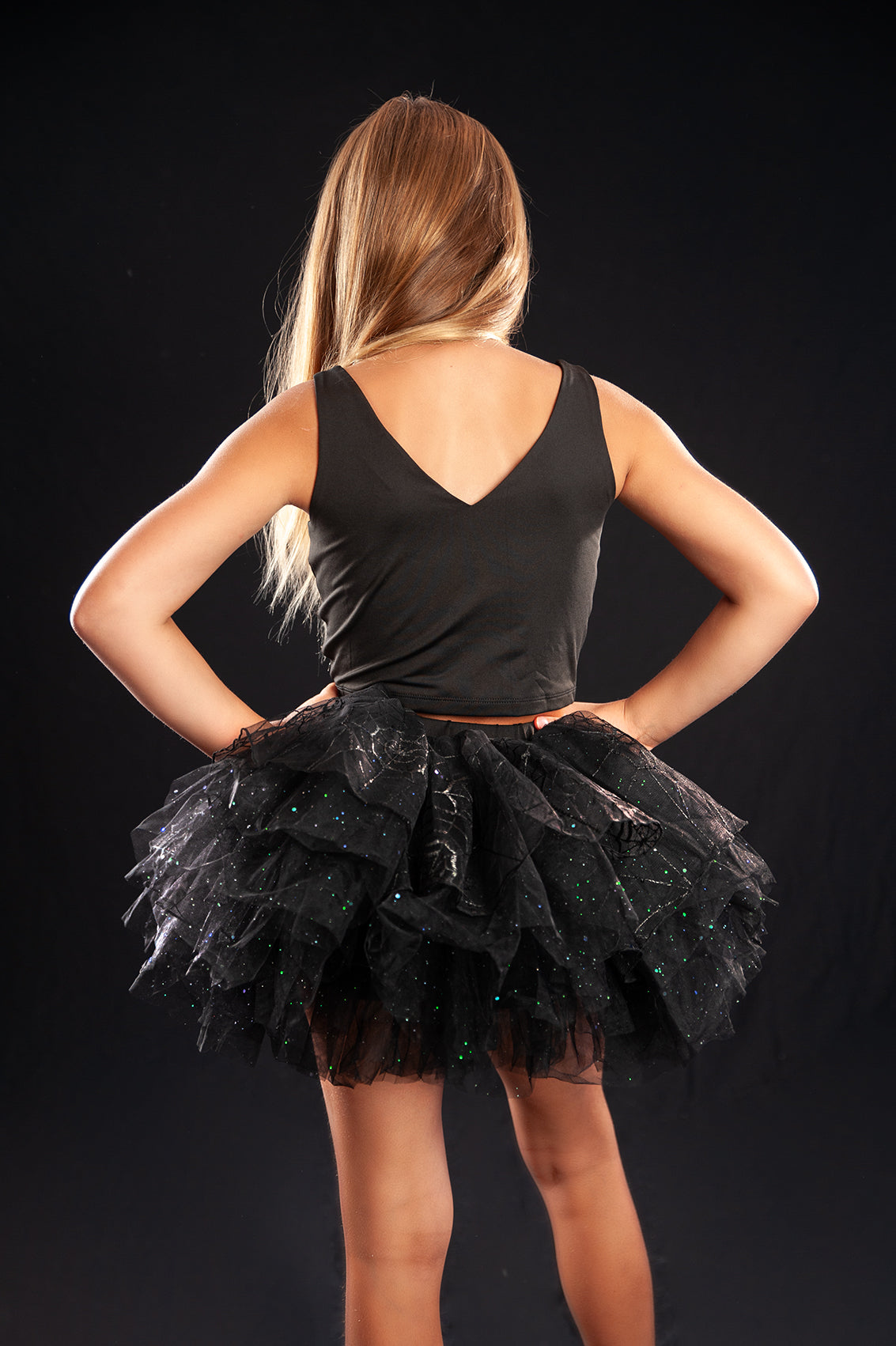 Black spiderweb tutu set 2 piece