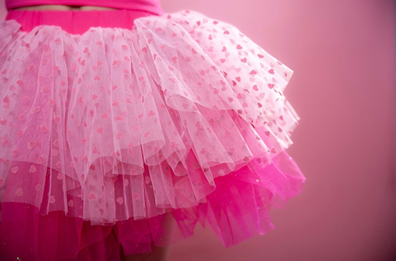 Heart open back tutu set