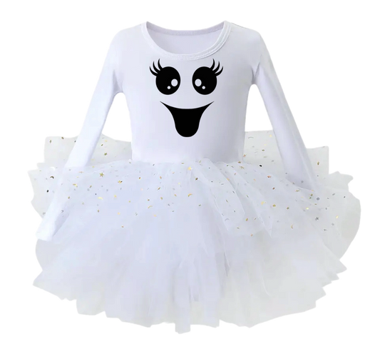 Ghost white glitter tutu Leotard one piece