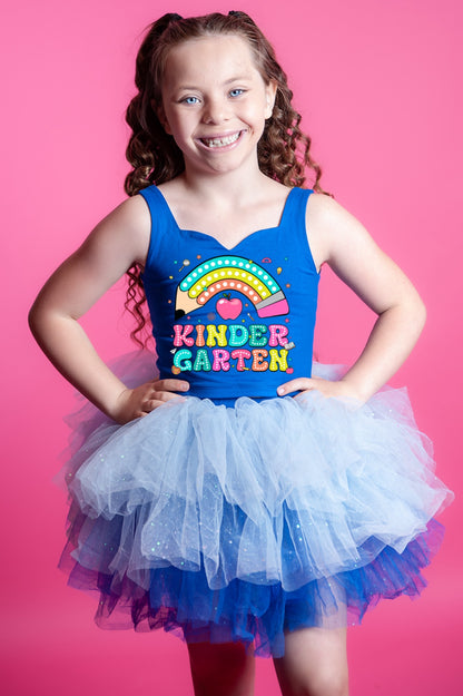 Pencil and apple any grade on bamboo tutu blue, pink or coral pick your tutu color !