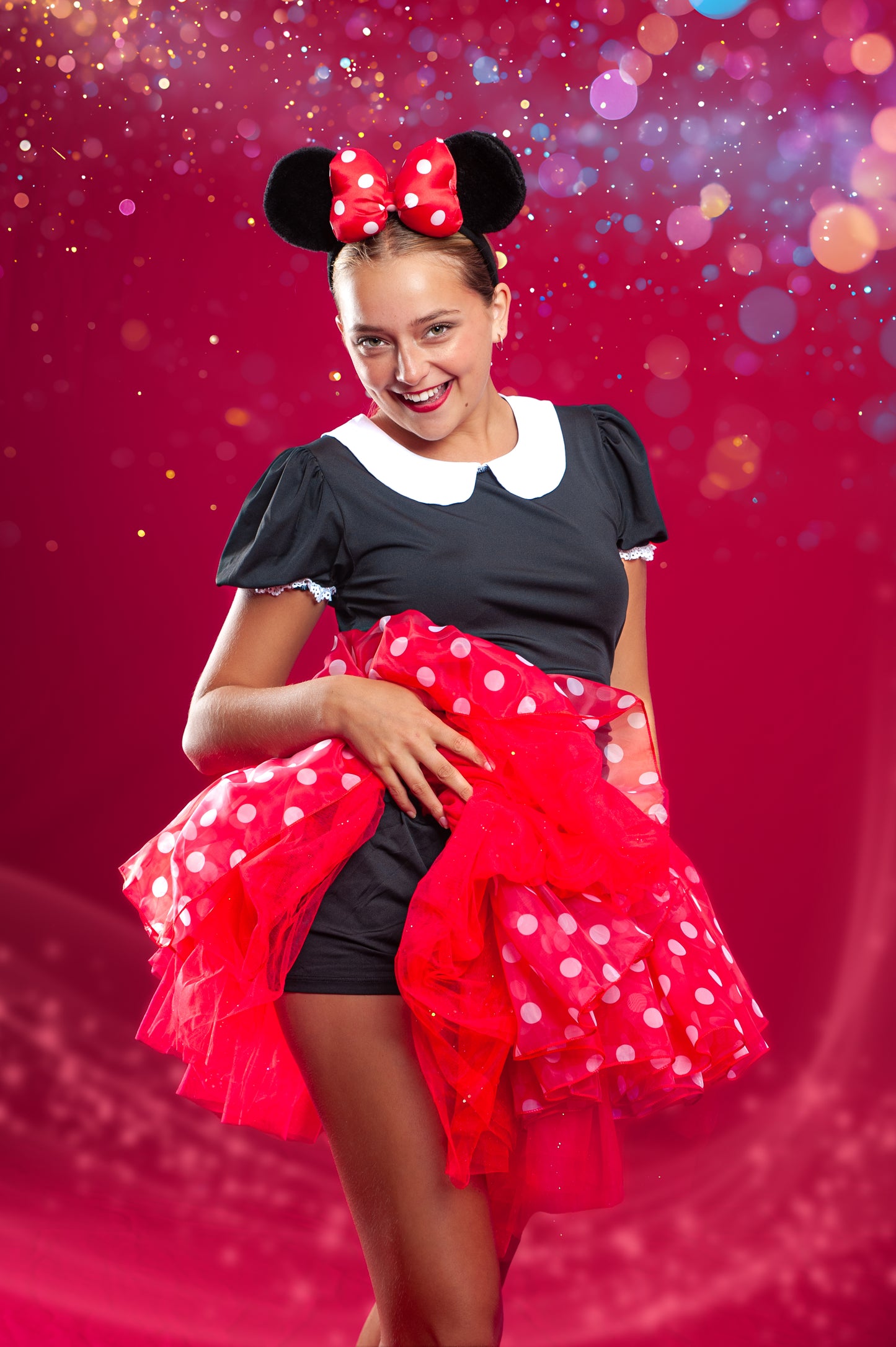 Red Minnie two piece tutu set full coverage