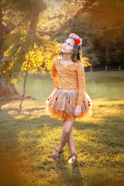 Fall floral two piece tutu set