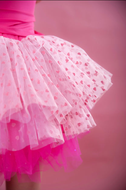 Heart open back tutu set