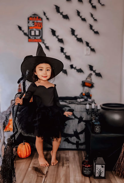 Long sleeve black sweetheart neckline soft tulle tutu leotard