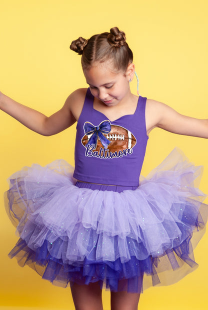 Ravens two piece tutu set full coverage (select your design and tutu)