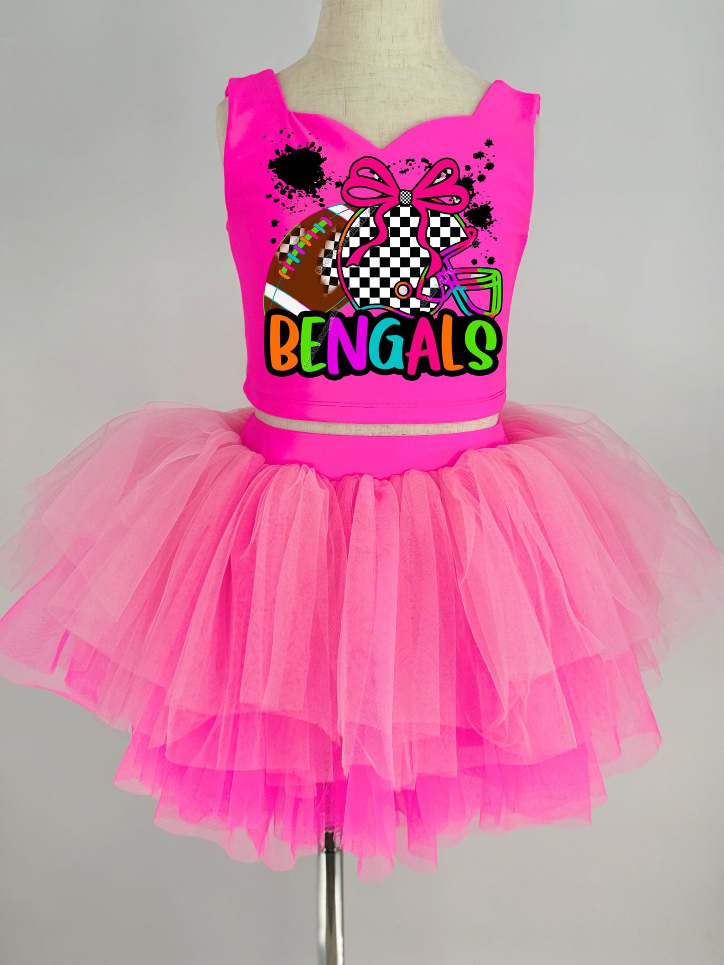 Bengals two piece tutu set full coverage (select your design and tutu)