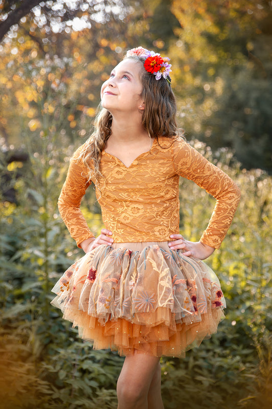 Fall floral two piece tutu set